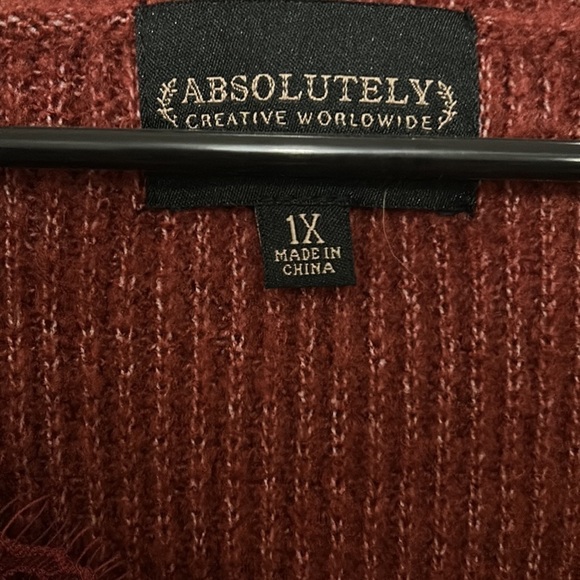 Plus Size Maroon Sweater - Picture 2 of 3